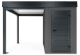 GARDEON® Mini zahradní domek s dveřmi Hörmann a přístřeškem na levé straně